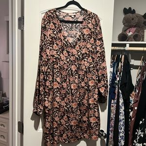 Knox Rose black floral dress XXL.